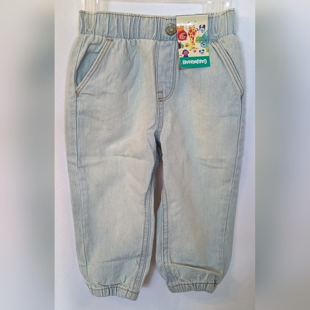 New Garanimals Light Blue Kids Jogger Pants, 12 Month, TH
